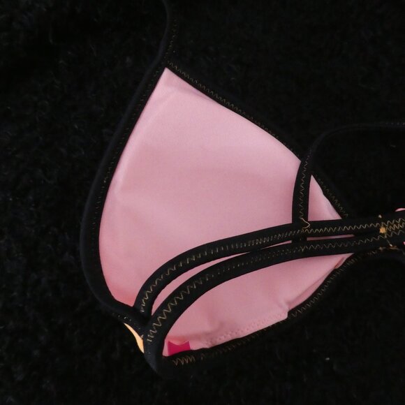 Unbranded | small | Padded Orange Bikini Top | Black Trim - Picture 8 of 10